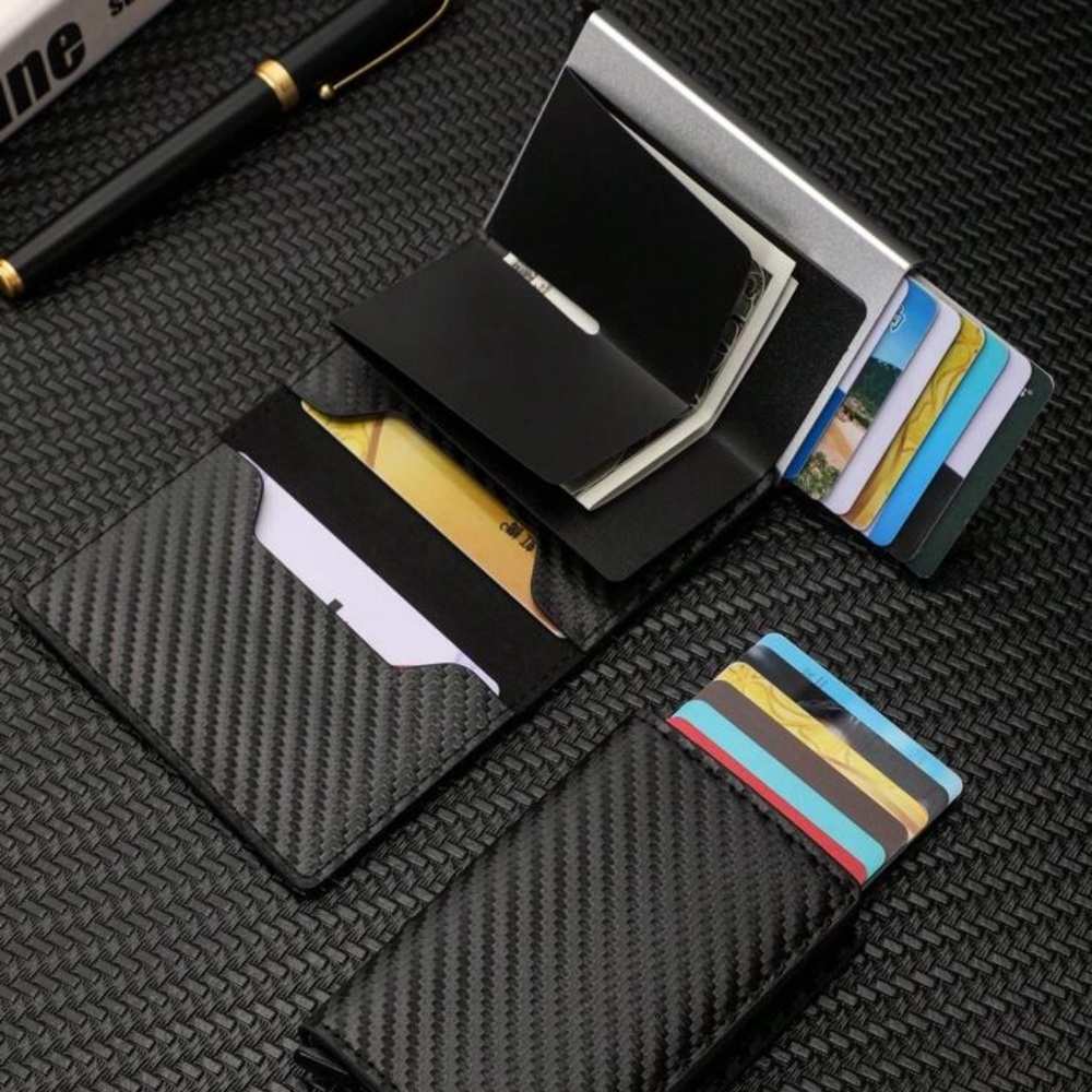 Men Credit Card Holder Rfid Smart Thin Slim Pop Up Minimalist Wallet